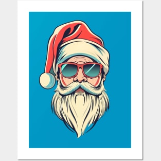 santa claus with glasses Posters and Art